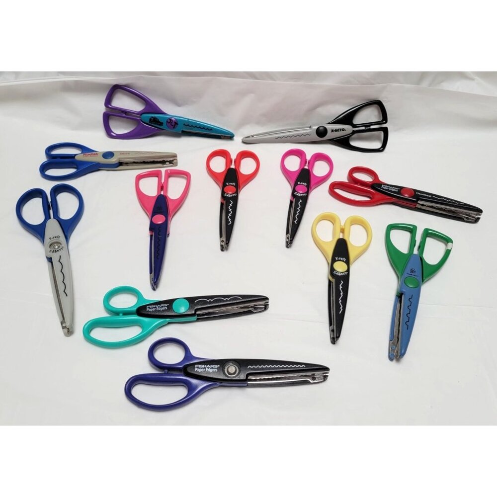 Lot of 12 Paper Edgers Scissors Fiskars Provo Craft for Scrapbooking Crafts